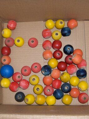 Wood Beads, 1" Vintage